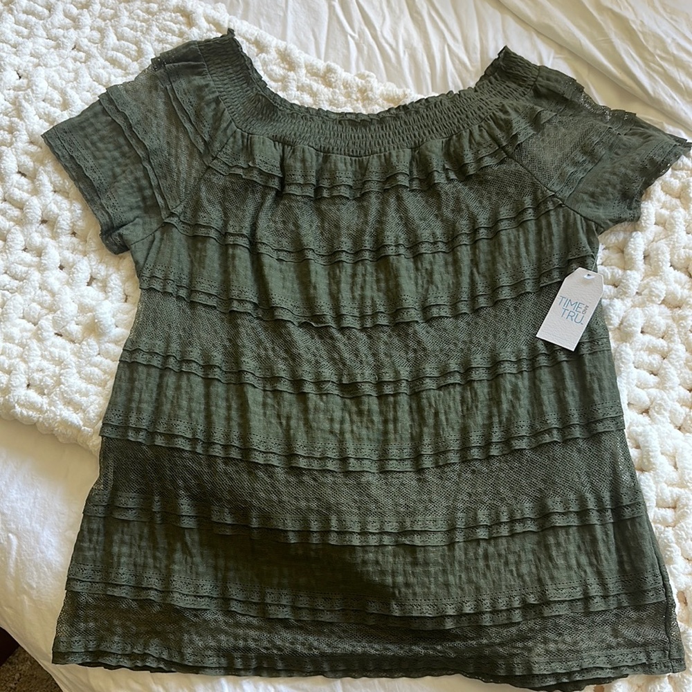 Women’s army green blouse